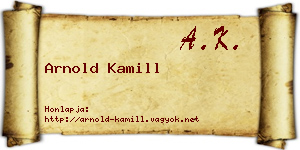 Arnold Kamill névjegykártya